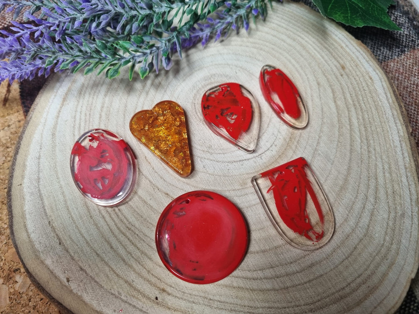 Crystal Moon and Star Pendants in Resin