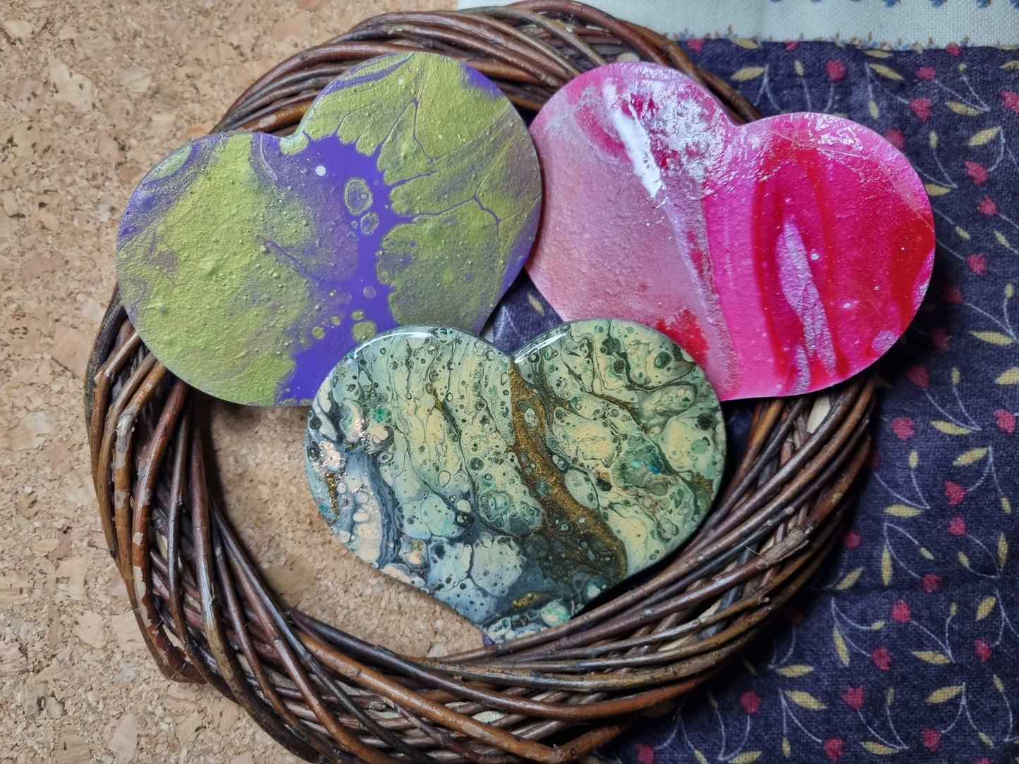 Cuoricini da appendere in FluidArt